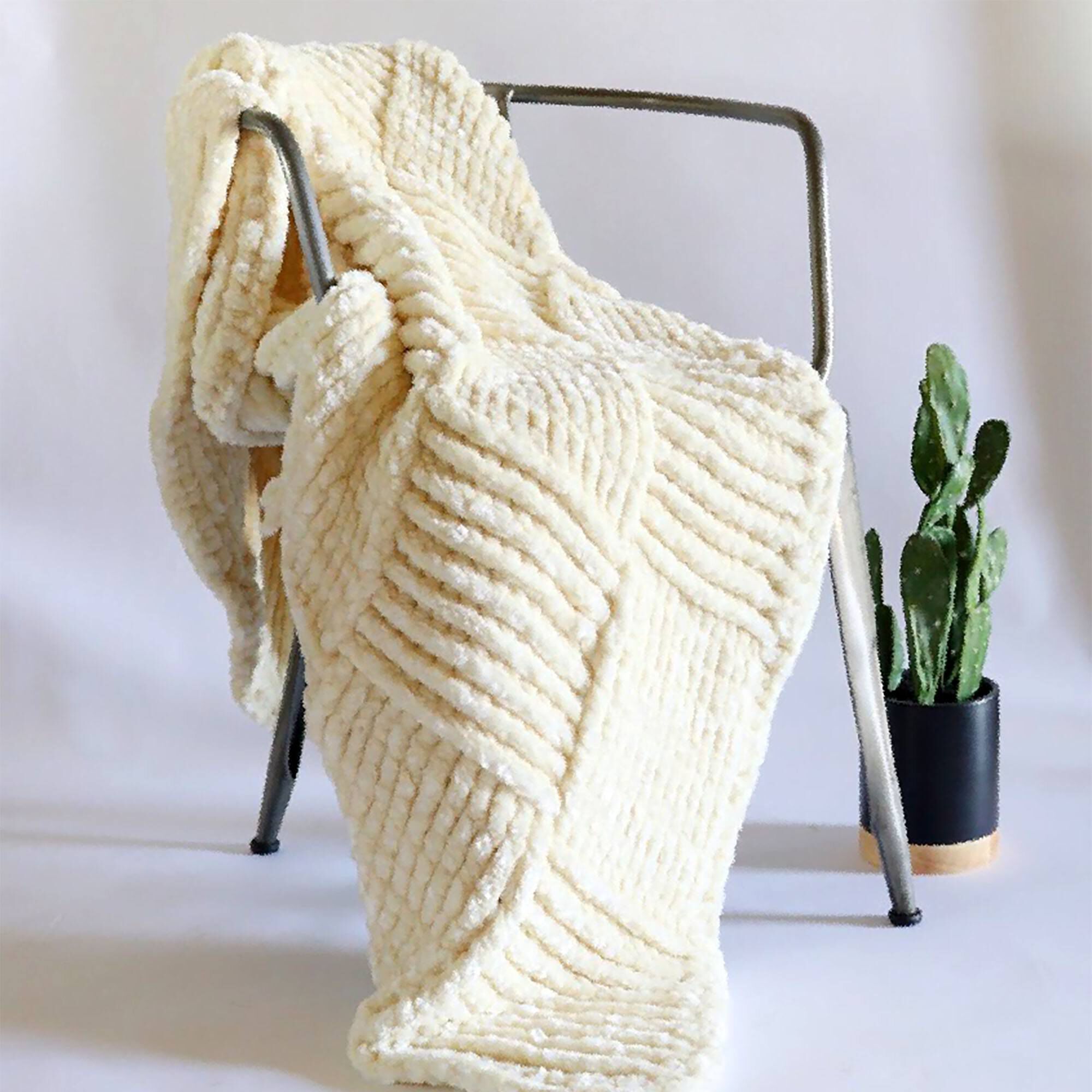 Bernat Velvet Plus Giant Basketweave Crochet Throw Creative Crafting