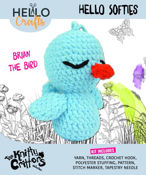 Knitty Critters - Hello Softie Crochet Kits - Brian The Bird