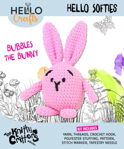 Knitty Critters - Hello Softie Crochet Kits - Bubbles The Bunny