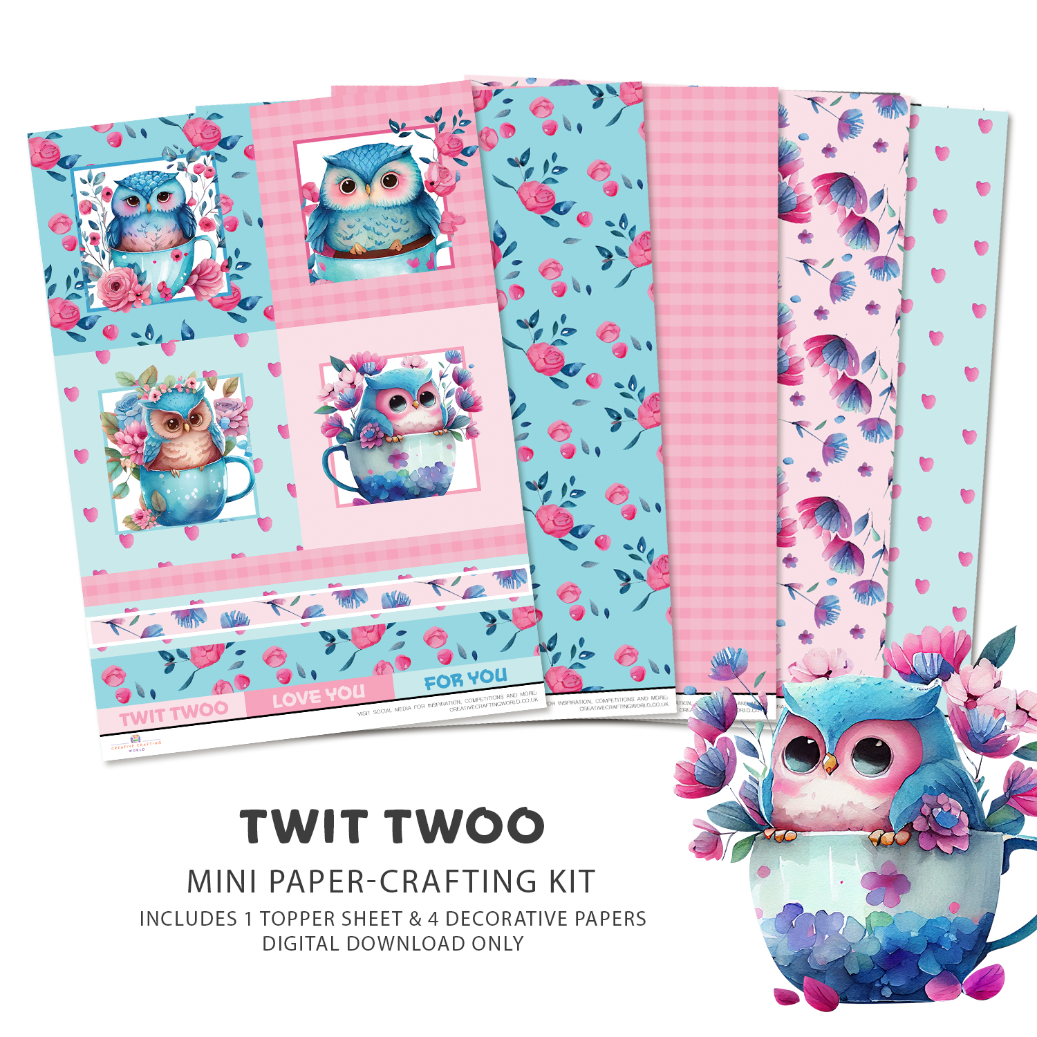 Boutique　Paper　Download　PDF　Twoo　The　Kit　Paper　Crafting　World　Twit　Creative
