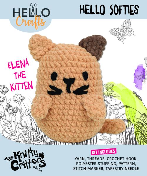 Knitty Critters - Hello Softie Crochet Kits - Elena The Kitten