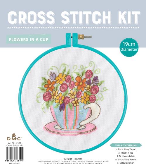 Hoop Kit - Flowers in a Cup