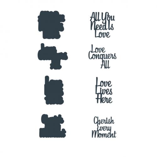 The Paper Boutique Secret Romance Collection - Sentiments Volume X Cutting Dies