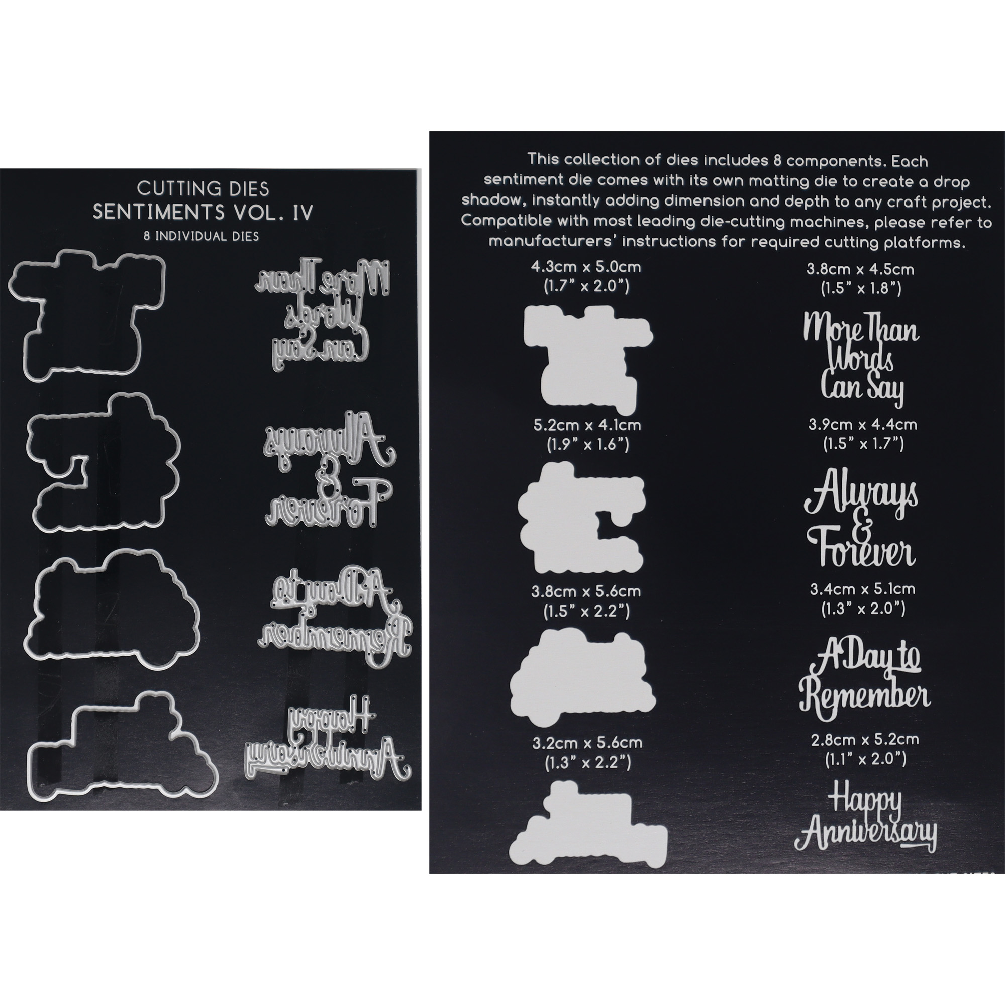 The Paper Boutique Lacy Collection - Sentiments Volume IV Cutting Dies